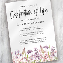 ライフお祝い招待状ワイルドフラワー