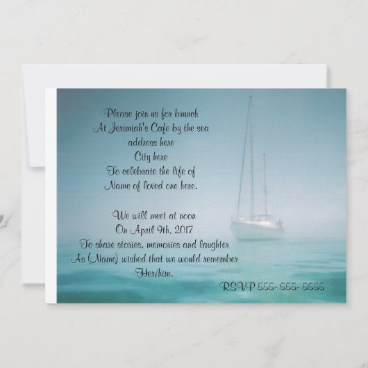 ライフお祝い招待状帆船 招待状 (裏面)