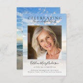 ライフお祝い海写真葬儀 招待状 (正面/裏面)