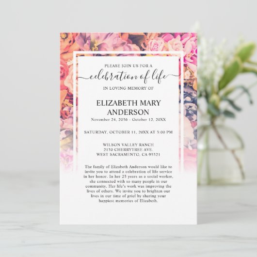 ライフお祝い葬儀メモリアル明るいフローラ 招待状 (スタンド正面)