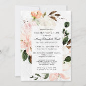 ライフお祝い葬儀記念ピンクフローラI 招待状 (正面)