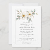 ライフお祝い葬儀記念ホワイトフローラ 招待状 (正面)