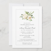 ライフお祝い葬儀記念ホワイトフローラ 招待状 (正面)