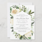 ライフお祝い葬儀記念ホワイトフローラ 招待状 (正面)