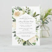 ライフお祝い葬儀記念ホワイトフローラ 招待状 (スタンド正面)