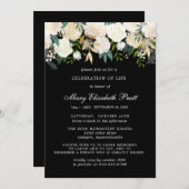 ライフお祝い葬儀記念ホワイトフローラ 招待状 (正面/裏面)