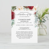 ライフお祝い葬儀記念赤バラ 招待状 (スタンド正面)