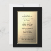 ライフお祝い金ゴールドブラック写真招待状 カード (正面)