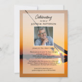 ライフお祝い魚釣りをテーマにした写真葬儀 招待状 (正面)