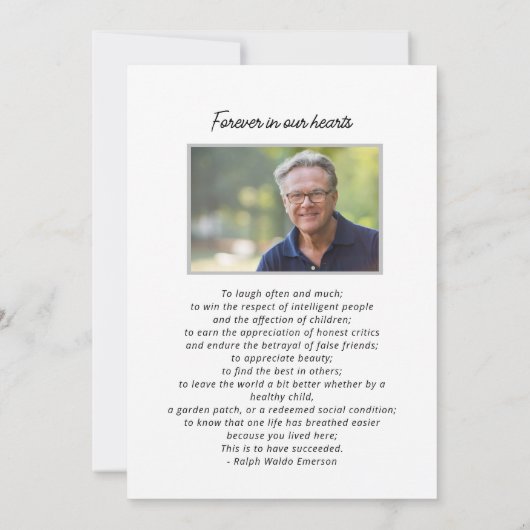 ライフお祝い魚釣りをテーマにした写真葬儀 招待状 (裏面)