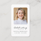 ライフお祝い2写真葬式祈りの言葉カード 名刺 (正面)