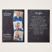 ライフお祝い3写真葬式祈りの言葉カード (正面&裏面)