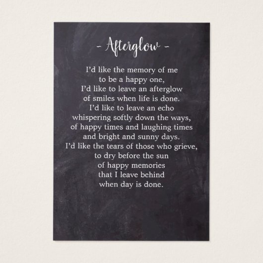 ライフお祝い3写真葬式祈りの言葉カード (裏面)