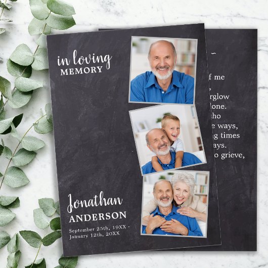 ライフお祝い3写真葬式祈りの言葉カード