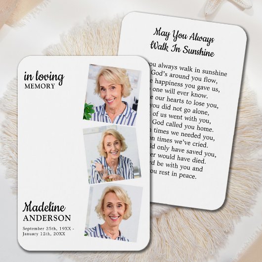 ライフお祝い3写真記念祈りの言葉カード