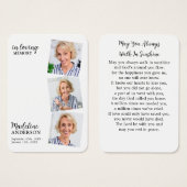 ライフお祝い3写真記念祈りの言葉カード (正面&裏面)