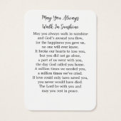 ライフお祝い3写真記念祈りの言葉カード (裏面)