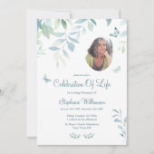 ライフお祝い4フォトバタフライ葬儀 招待状 (正面)