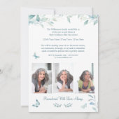 ライフお祝い4フォトバタフライ葬儀 招待状 (裏面)