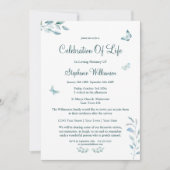 ライフお祝い4フォトバタフライ葬儀 招待状 (正面)