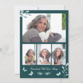 ライフお祝い4フォトバタフライ葬儀 招待状 (裏面)