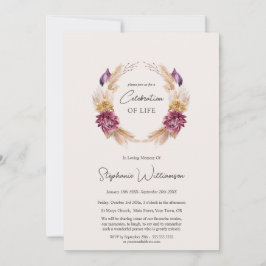 ライフお祝い4写真秋フローラ葬儀 招待状