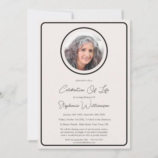 ライフお祝い6写真葬儀サービス 招待状 (正面)