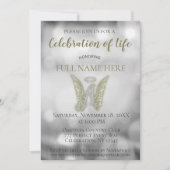 ライフお祝い – シルバーと金ゴールド 招待状 (正面)