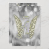 ライフお祝い – シルバー 招待状 (正面/裏面)