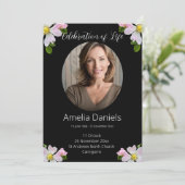 ライフかわいらしカードのワイルドバラお祝い 案内状 (スタンド正面)