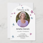 ライフかわいらしカードの蝶お祝い 招待状 (正面)