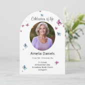 ライフかわいらしカードの蝶お祝い 招待状 (スタンド正面)