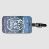 ライフがより良いビーチ引用文海パーソナライズされた波 ラゲッジタグ (正面横)