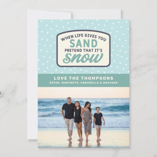 ライフがサンドをくれたらビーチホリデークリスマス シーズンカード (正面)