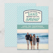 ライフがサンドをくれたらビーチホリデークリスマス シーズンカード (正面/裏面)