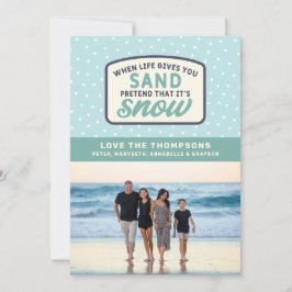 ライフがサンドをくれたらビーチホリデークリスマス シーズンカード