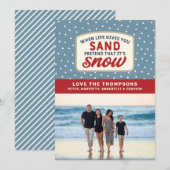 ライフがサンドを与えたらビーチホリデークリスマス シーズンカード (正面/裏面)