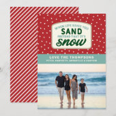 ライフがサンドを与えたらビーチホリデークリスマス シーズンカード (正面/裏面)