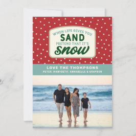 ライフがサンドを与えたらビーチホリデークリスマス シーズンカード