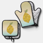 ライフがレモン色のオンブレをくれたら     鍋つかみ&鍋敷きセット (正面/裏面)