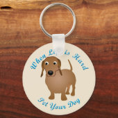 ライフが懸命の場合(ダックスフント) キーホルダー (正面)