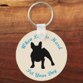 ライフが懸命の場合(フランスのブルドッグ) キーホルダー (正面)