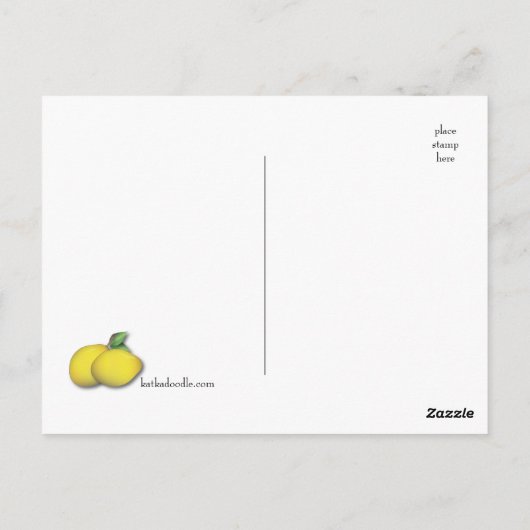 ライフが手に入れる時にレモンがレモネードのはがきを作る ポストカード (裏面)