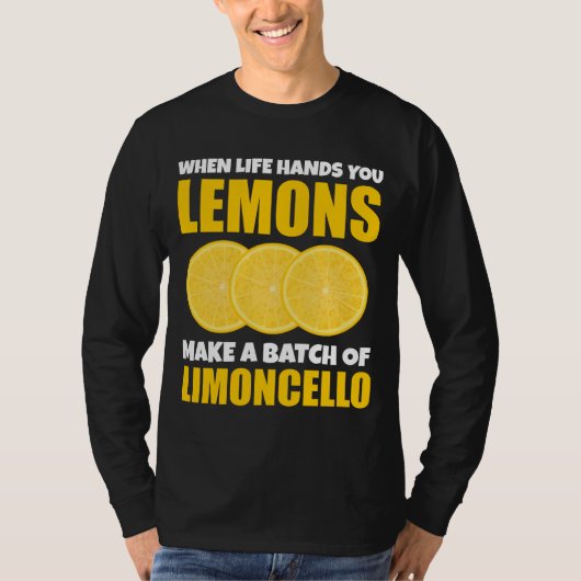 ライフが手に持つ場合は、レモンのバッチLimoncelloを作成 Tシャツ (正面)