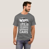 ライフが短すぎる – ドイツ語 – PUG 206 GTi Tシャツ (正面フル)