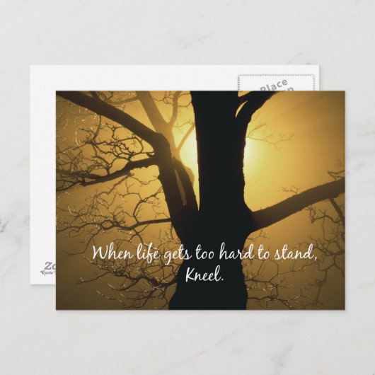ライフが立つには懸命を取得する場合は、Kneel引用文 ポストカード (正面/裏面)
