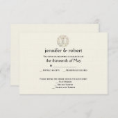 ライフのケルトの木の金ゴールド結婚の応答カード 出欠カード (正面/裏面)