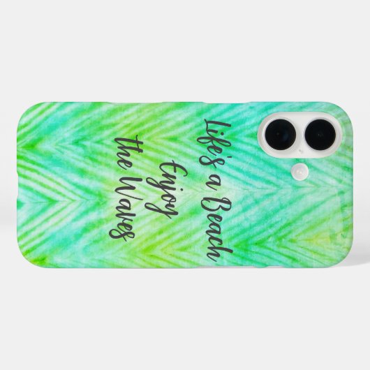 ライフのビーチザ楽しむウェーブブルーのテクスチャ引用文 Case-Mate iPhoneケース (裏面 (横))