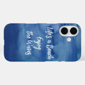 ライフのビーチザ楽しむウェーブブルーのテクスチャ引用文 Case-Mate iPhoneケース (裏面 (横))