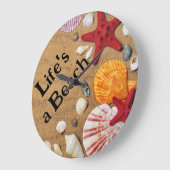 "ライフのビーチ"ビーチウォールクロック ラージ壁時計 (傾斜)